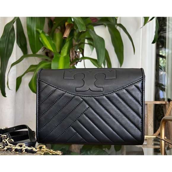 ♦️♦️ AUTHENTIC TORY BURCH BLACK FLEMING/ALEXA HANDBAG ♦️♦️ - Picture 7 of 16